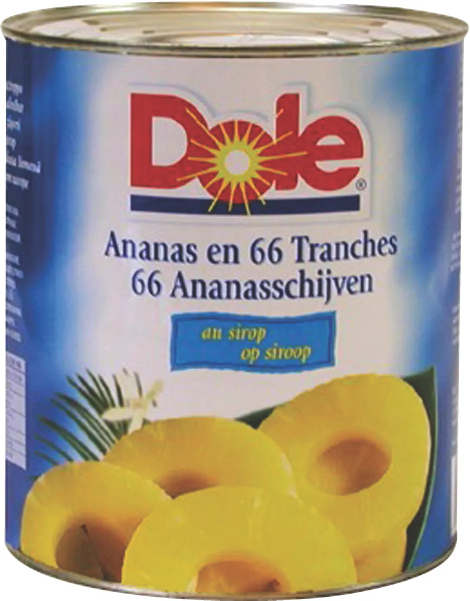 ANANAS 66 TRANCHES ENTIERES AU SIROP - BTE A10 - 3,06KG