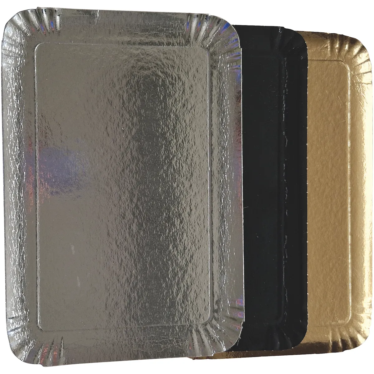 PLATEAU TRAITEUR 19X28 1050GR ARGENT / OR / NOIR