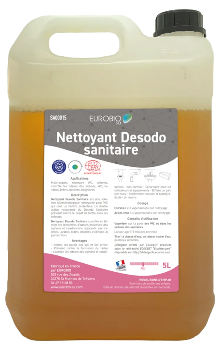 NETTOYANT MULTI SURFACES SANITAIRES ECOCERT - BIDON DE 5L + BOUCHON DOSEUR