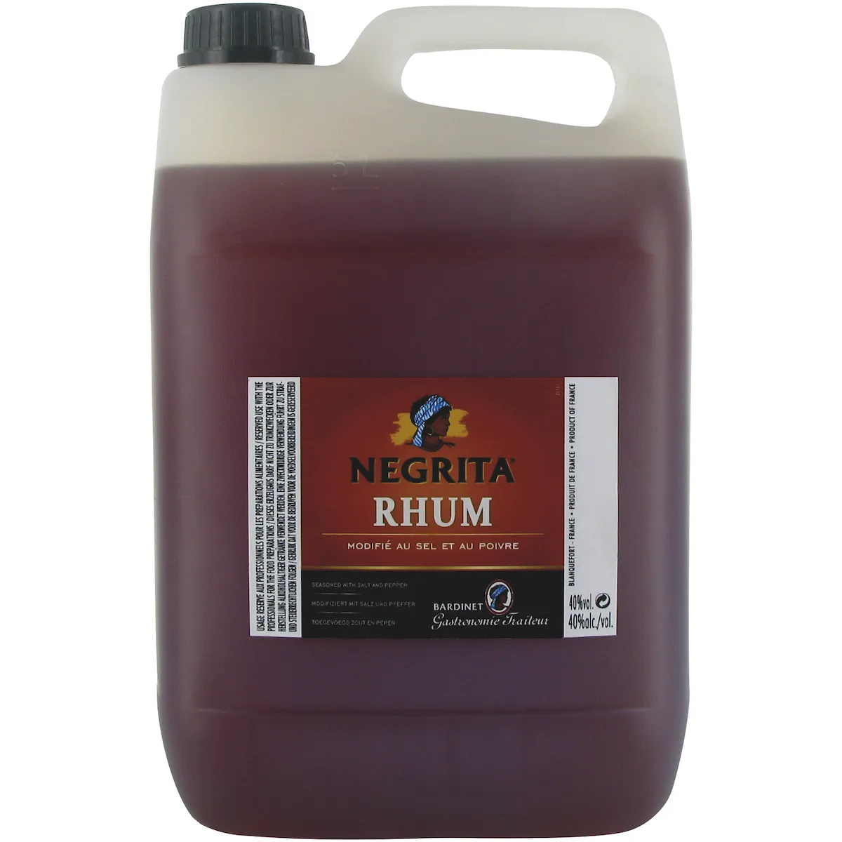 RHUM MODIFIE NEGRITA 40%VOL BIDON 5L