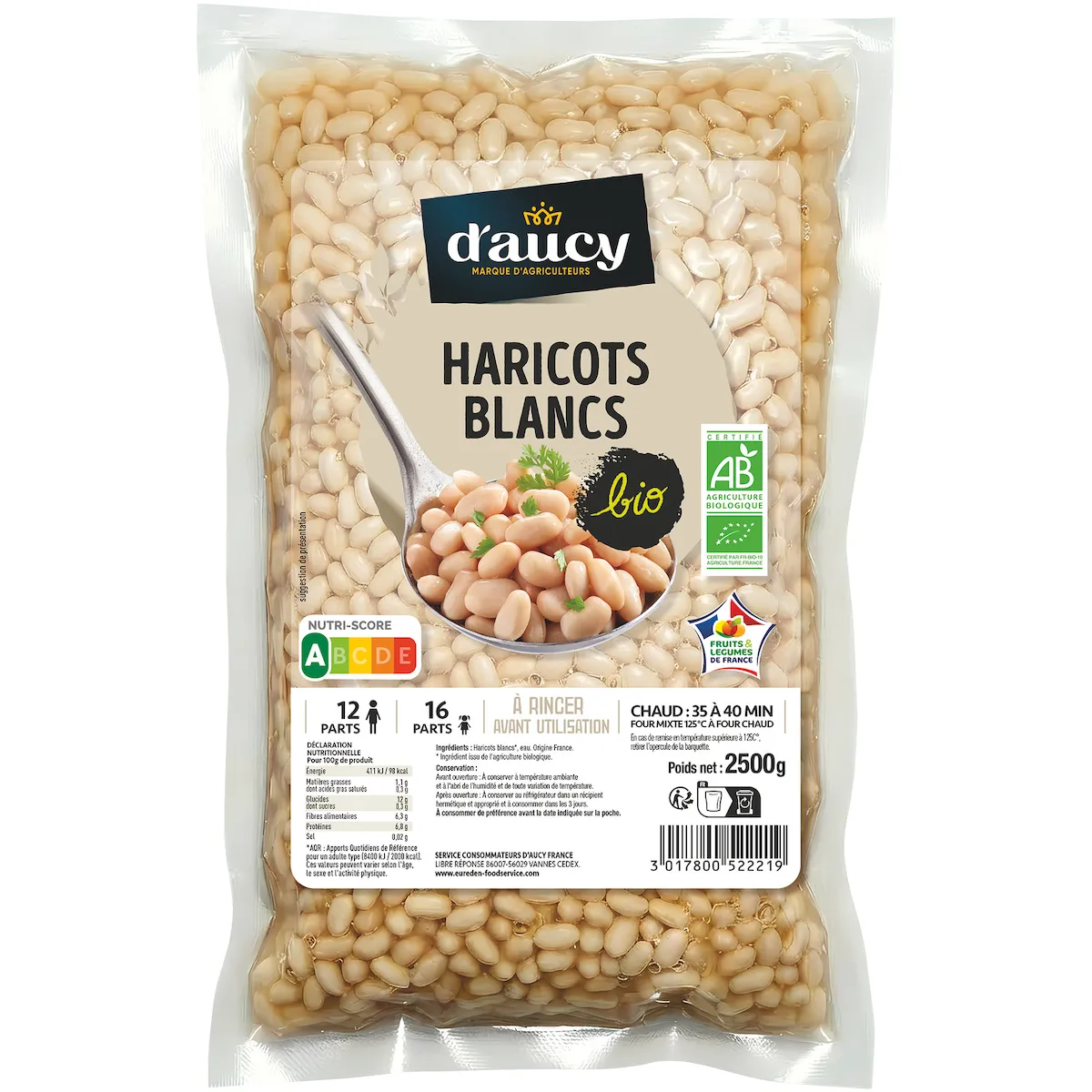 HARICOTS BLANCS BIO POCHE DE 2,5KG