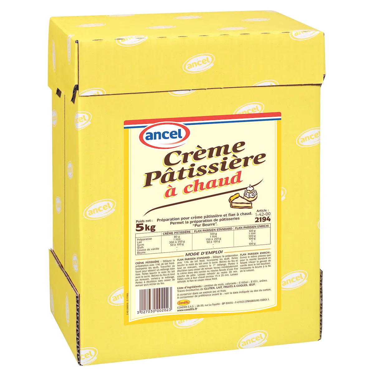 PREPARATION POUR CREME PATISSIERE A CHAUD  CARTON 5KG
