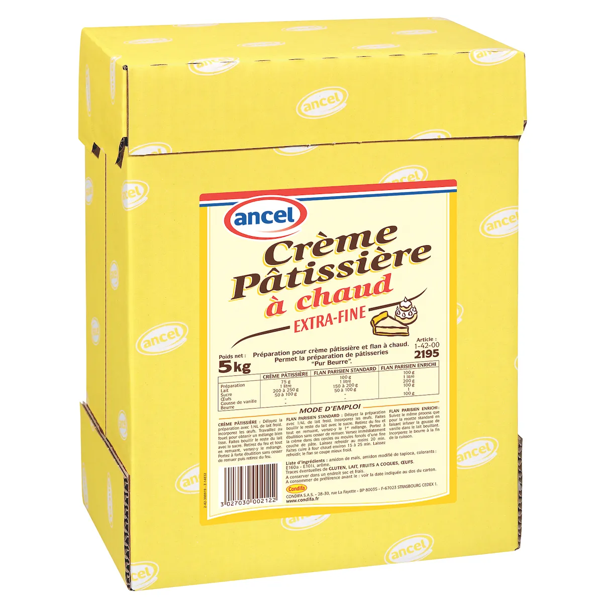 PREPARATION POUR CREME PATISSIERE A CHAUD  EXTRA FINE CARTON 5KG