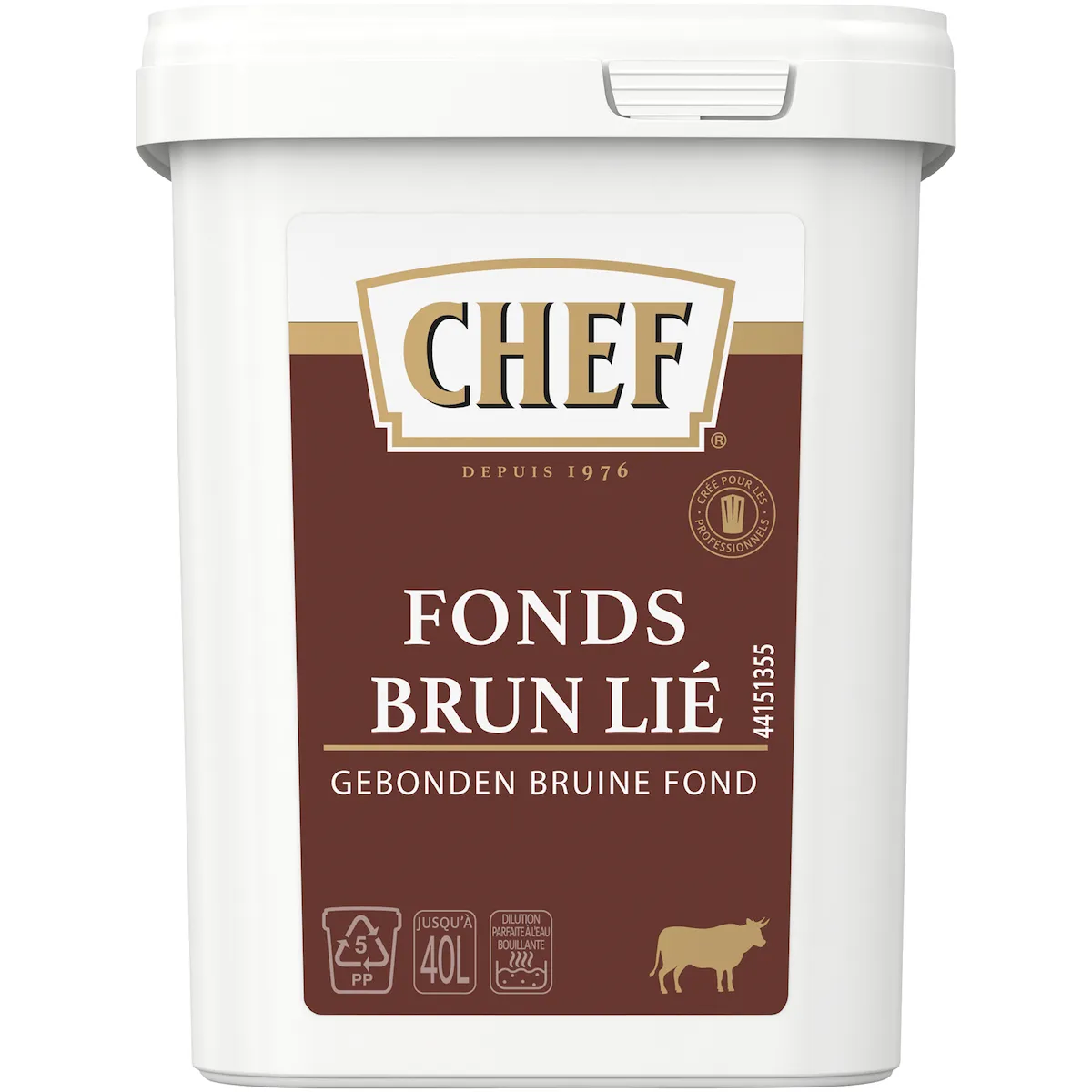 FONDS BRUN LIE - BOITE DE 600G POUR 15L A 40L