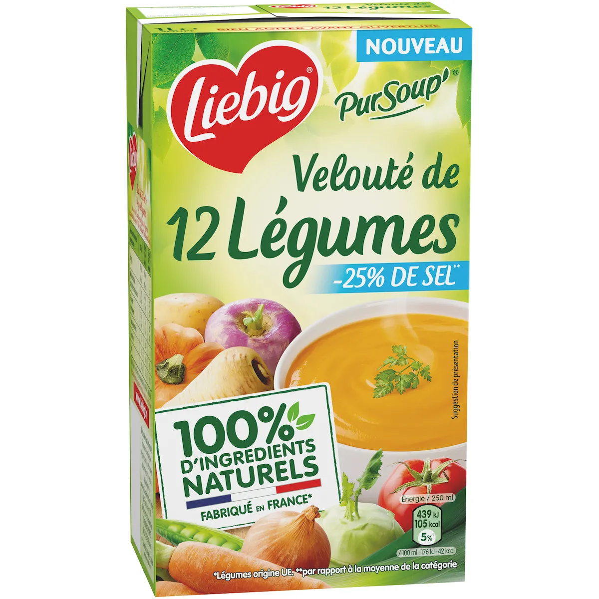 VELOUTE DE 12 LEGUMES SEL REDUIT - BRQ DE 1L