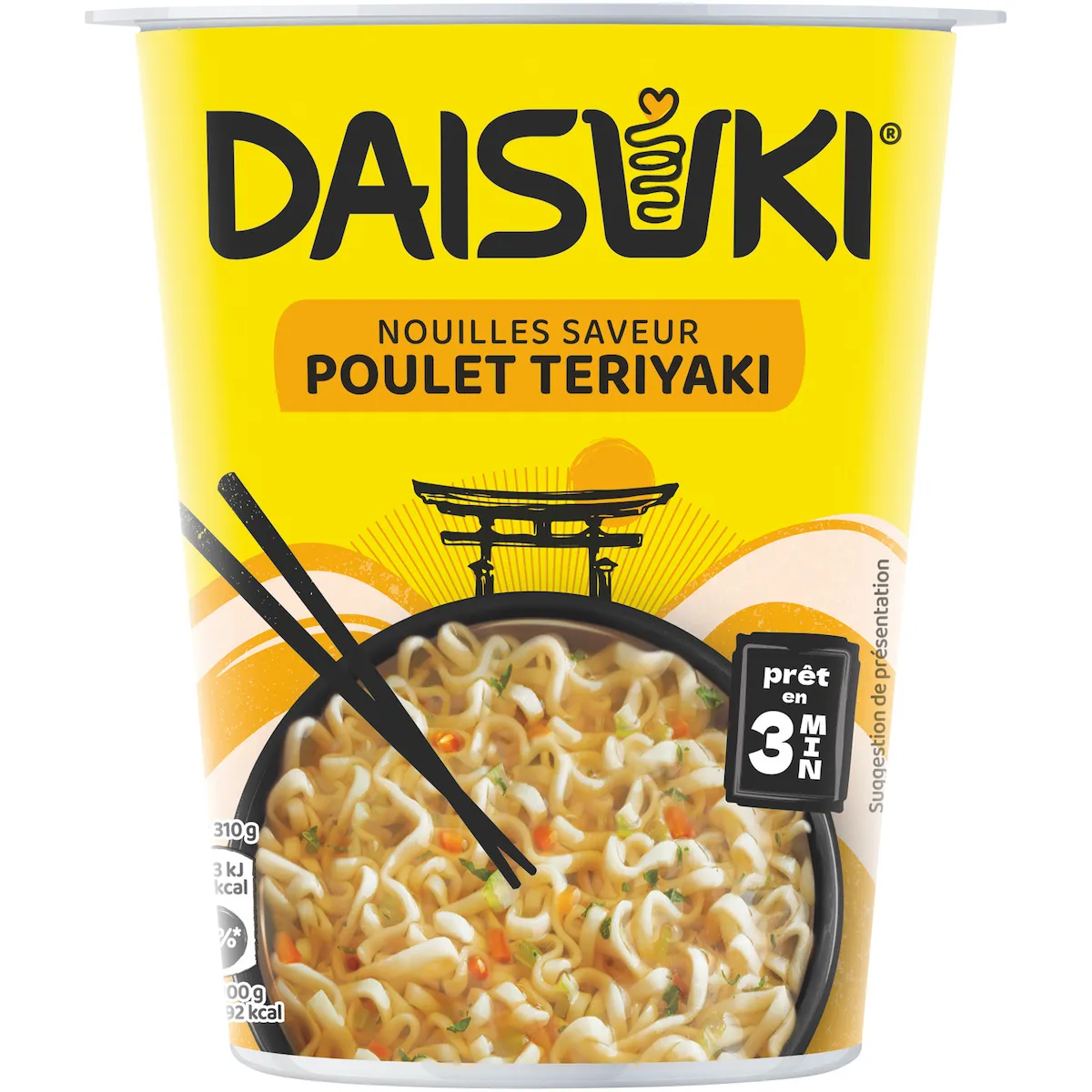 CUPS NOUILLES SAVEUR POULET TERIYAKI 750G