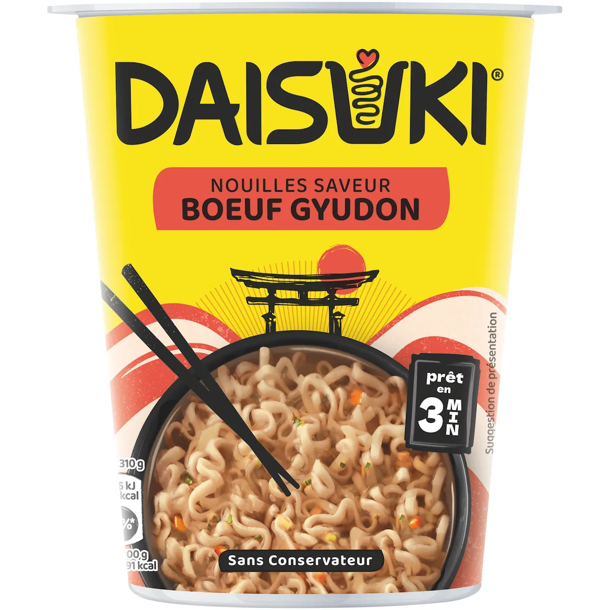 CUPS NOUILLES SAVEUR BOEUF GYUDON 750G