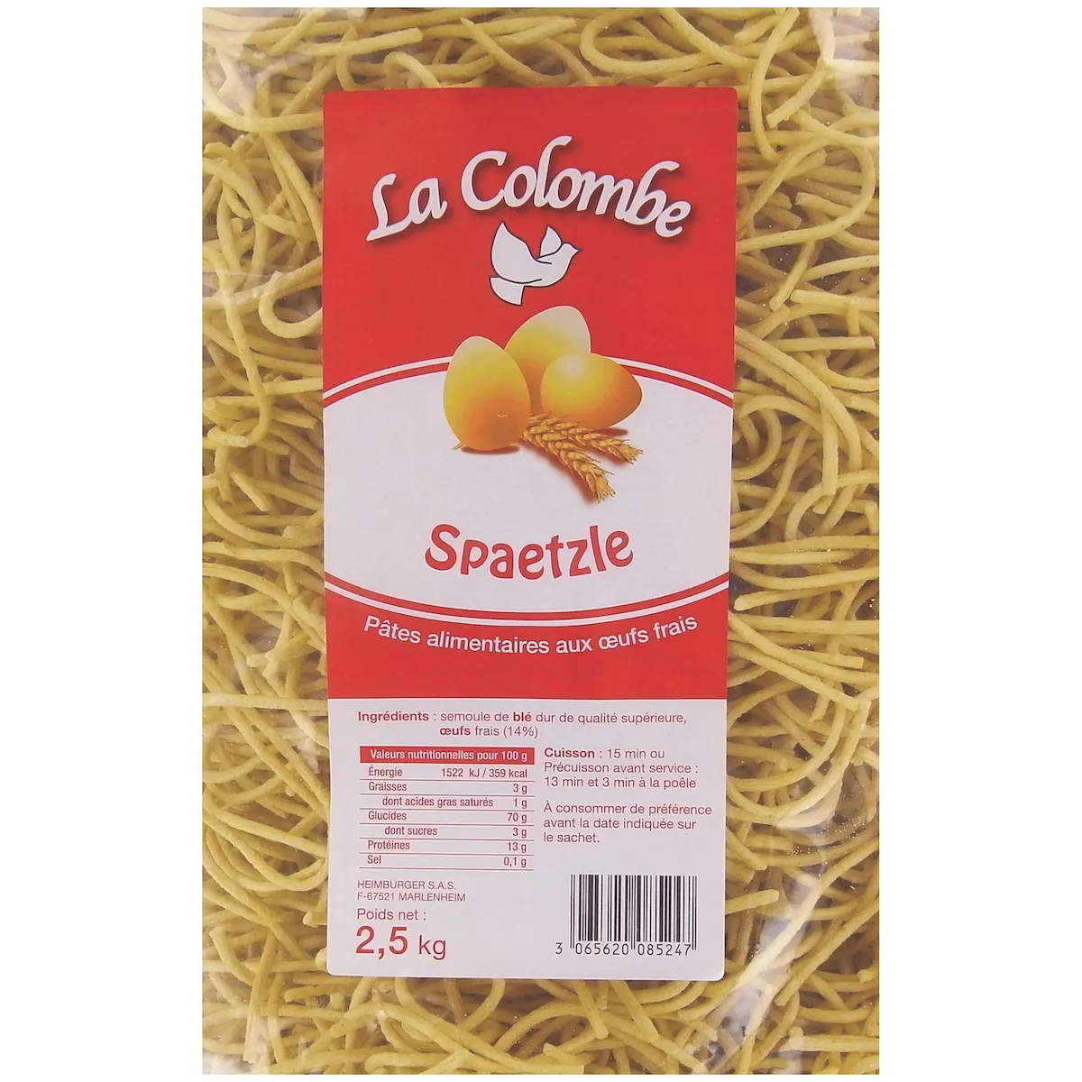SPAETZLE ROND-CARTON DE 2.5KG