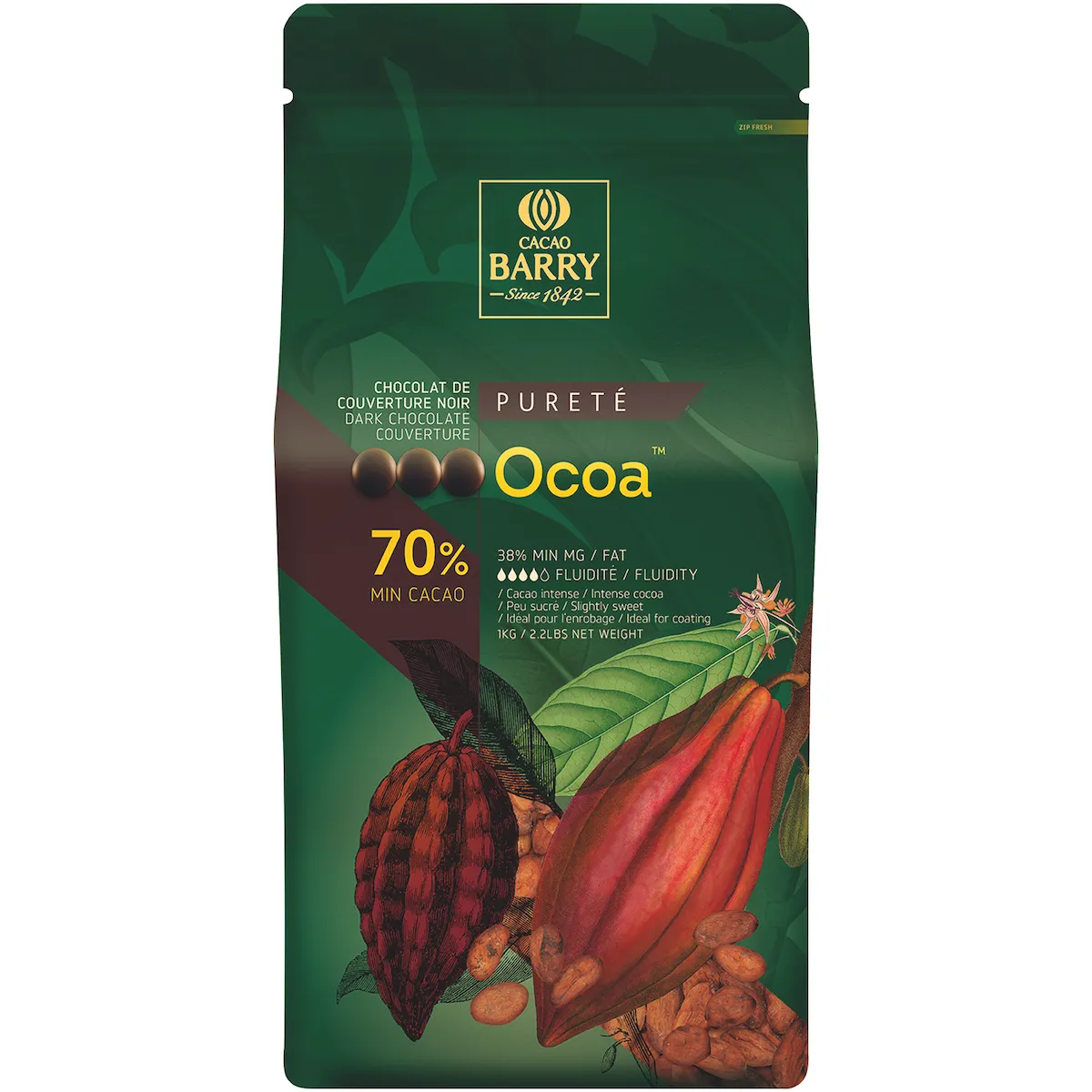 OCOA (CACAO 70 %) PISTOLES SAC 1KG