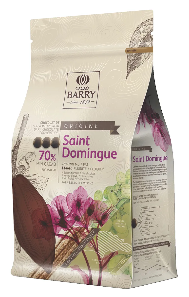 SAINT DOMINGUE (NOIR, CACAO 70%) PISTOLES SAC 1KG