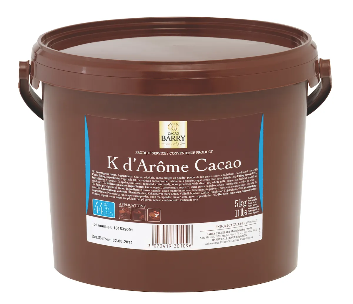 K D'AROME CACAO (SANS GRAISSE HYFROGENEE) SEAU 5KG