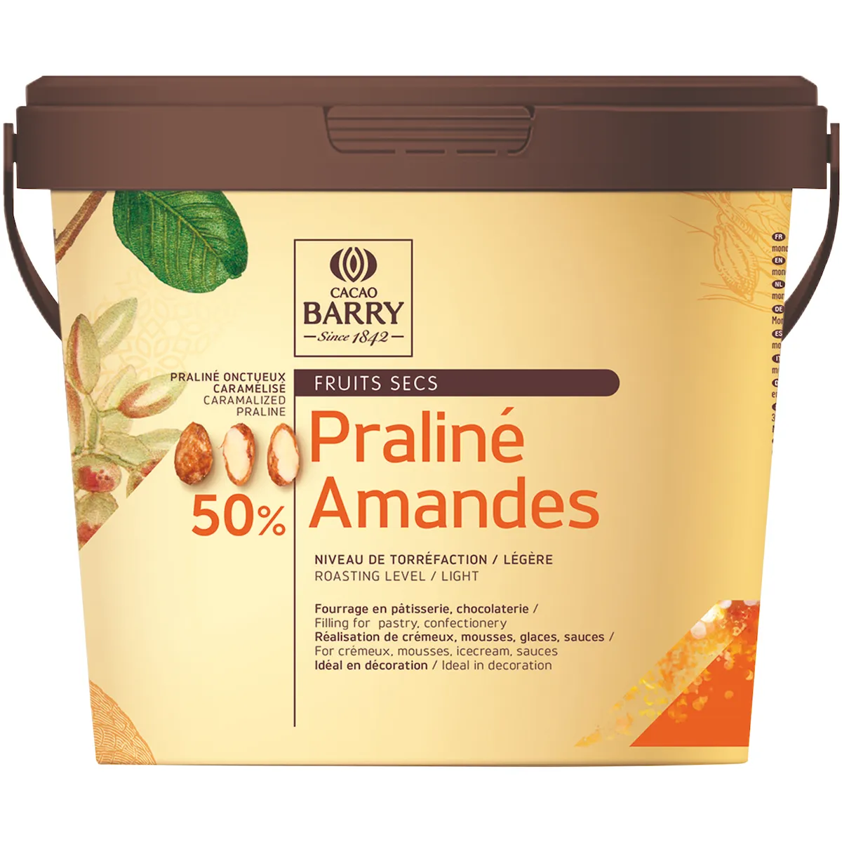 PRALINE CARAMELISE AMANDES 50% SEAU 5KG
