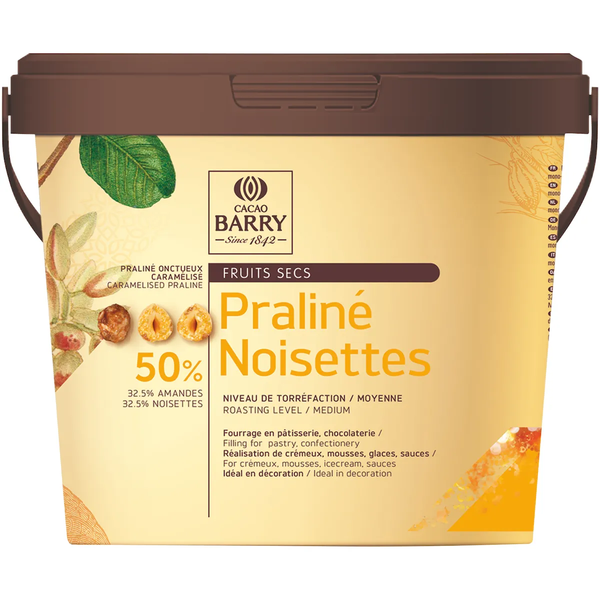 PRALINE CARAMELISE NOISETTES 50% SEAU 5KG