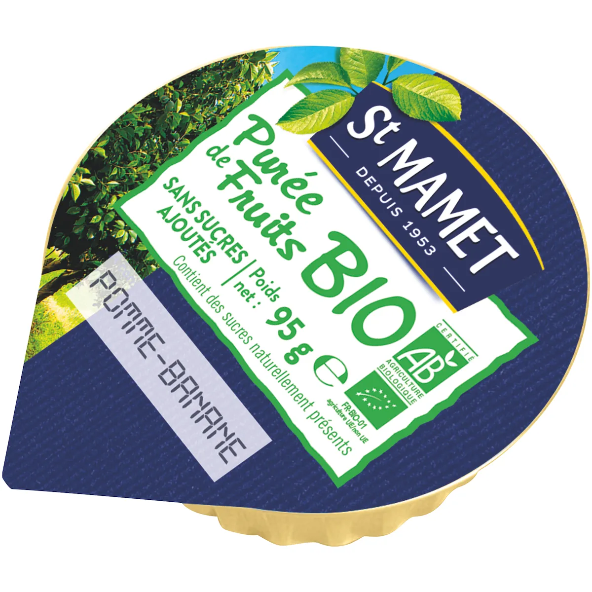 PUREE BIO POMME BANANE SANS SUCRES AJOUTES - 120 COUPELLES ALU DE 95G