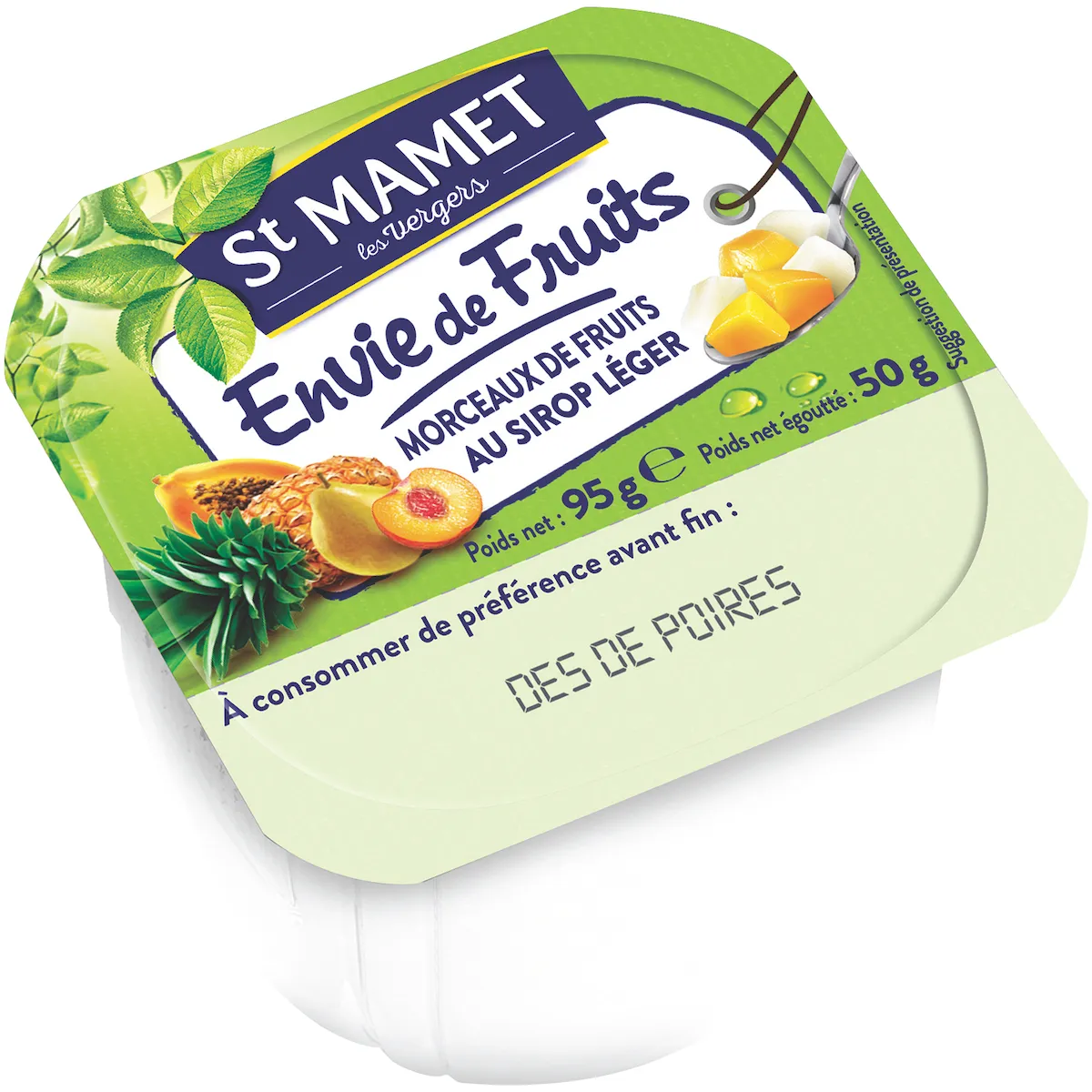 ENVIE DE FRUITS DES DE POIRES - 120 POTS PLASTIQUES DE 95G
