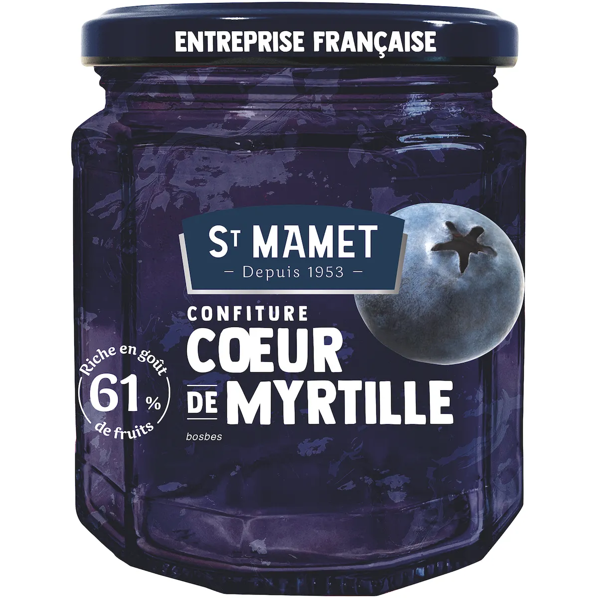 COEUR DE FRUIT MYRTILLE 61% - BOCAL VERRE 310G