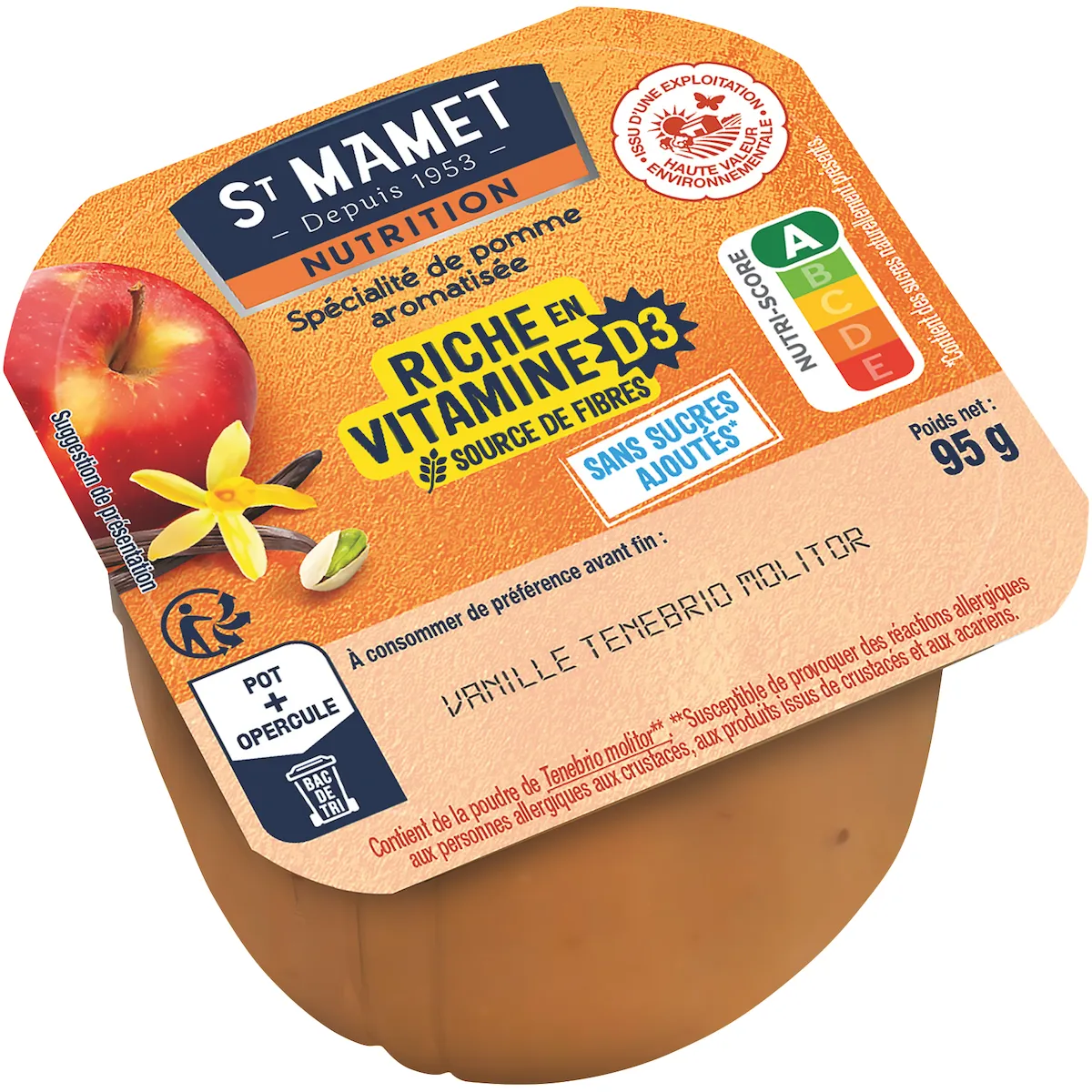 SPECIALITES POMME VANILLE HVE RICHE VIT D 95G X48