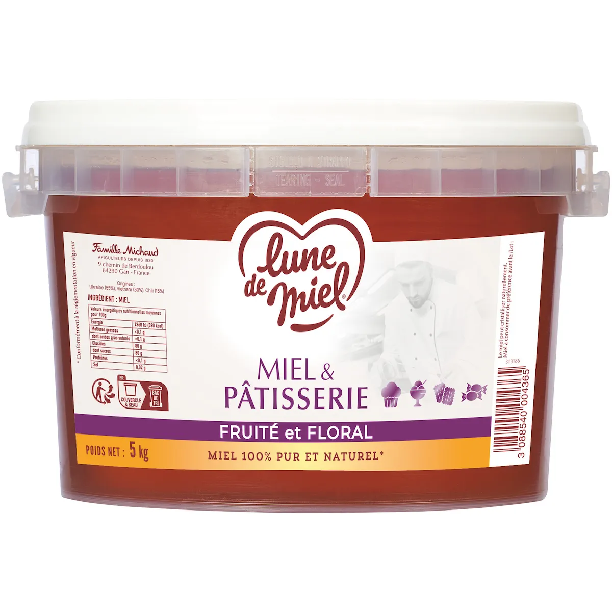 MIEL DE FLEURS LIQUIDE SPECIAL PATISSERIE 1ER PRIX SEAU 5KG