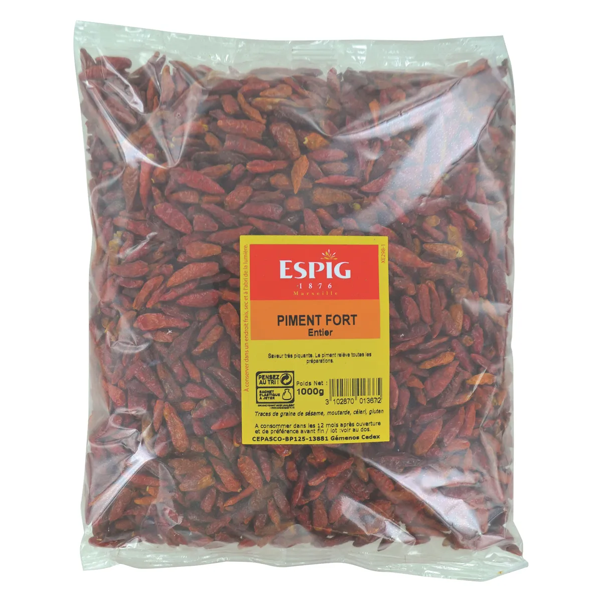 PIMENT FORT ENTIER - 1KG