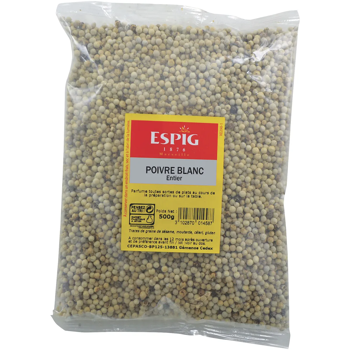 POIVRE BLANC GRAINS - 500G