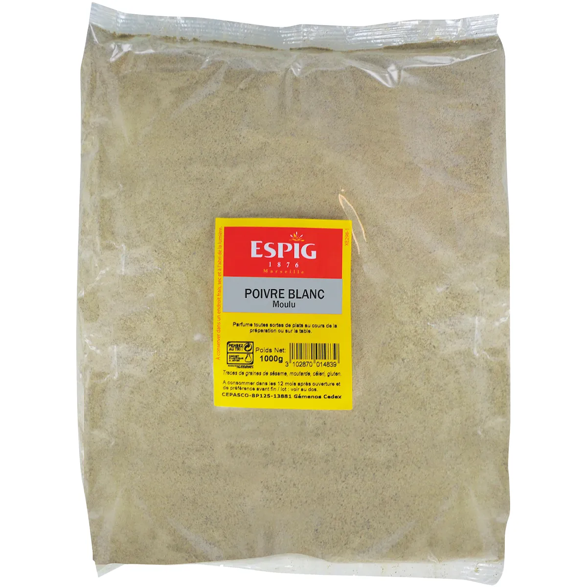 POIVRE BLANC POUDRE - 1KG