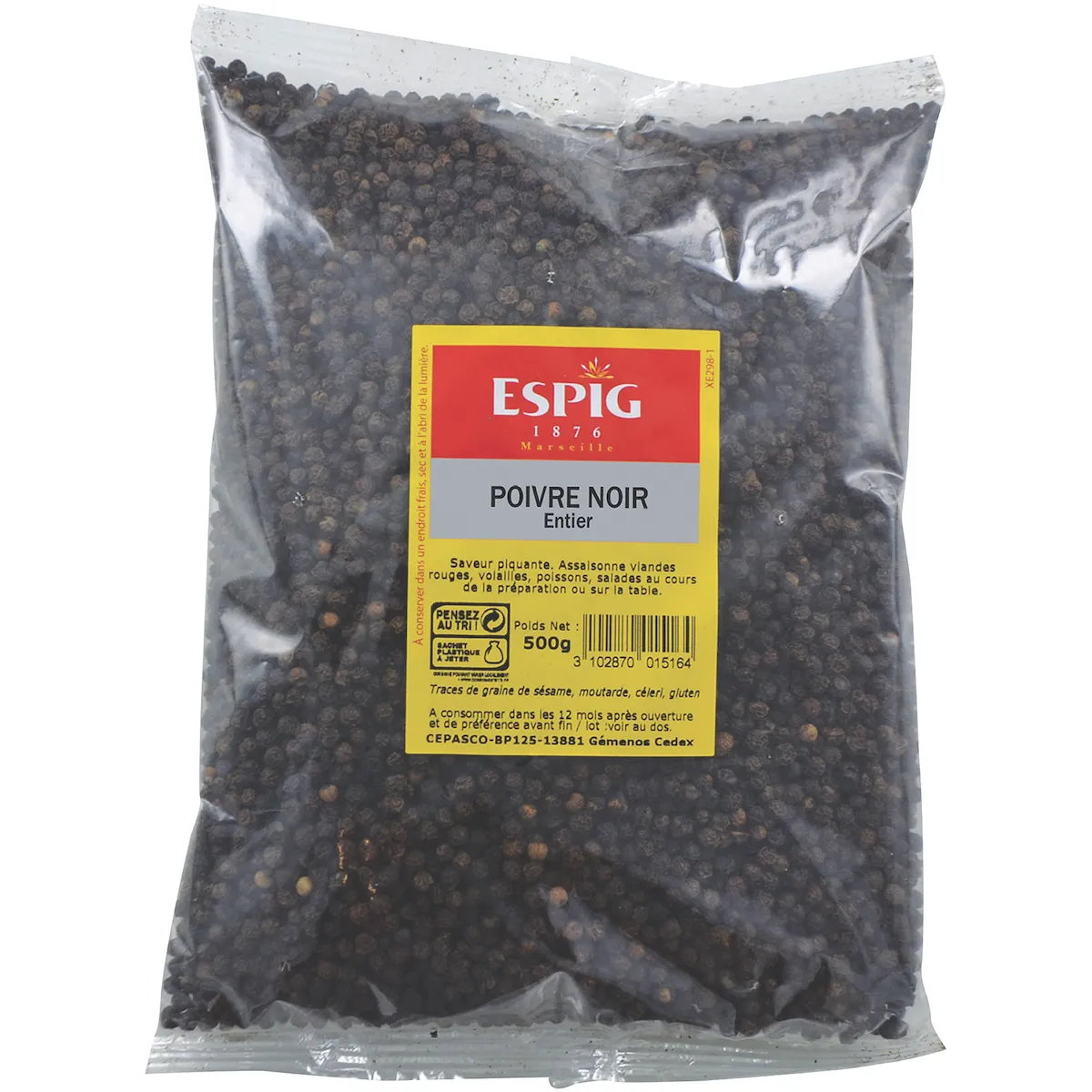 POIVRE NOIR GRAINS - 500G