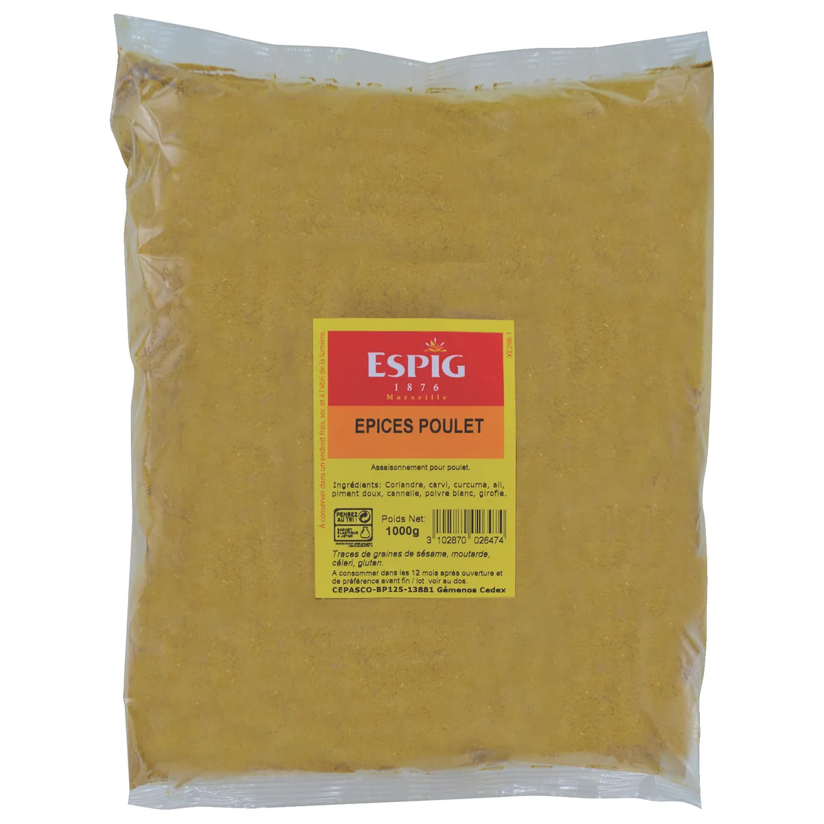 EPICES POULET - SANS SEL AJOUTE - 1KG