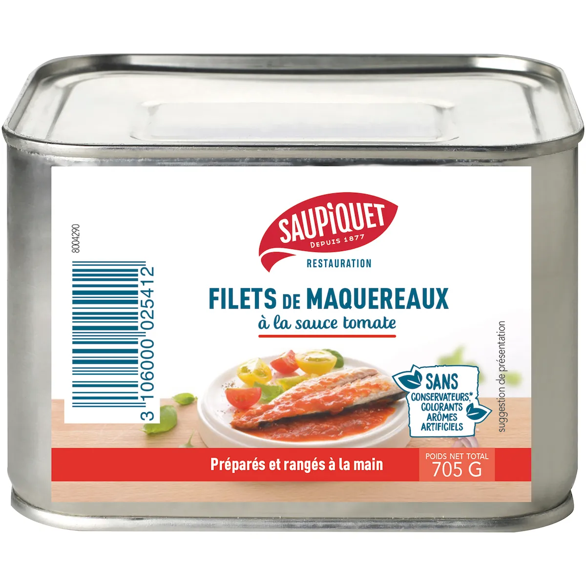 FILETS DE MAQUEREAUX A LA SAUCE TOMATE BOITE 4/4