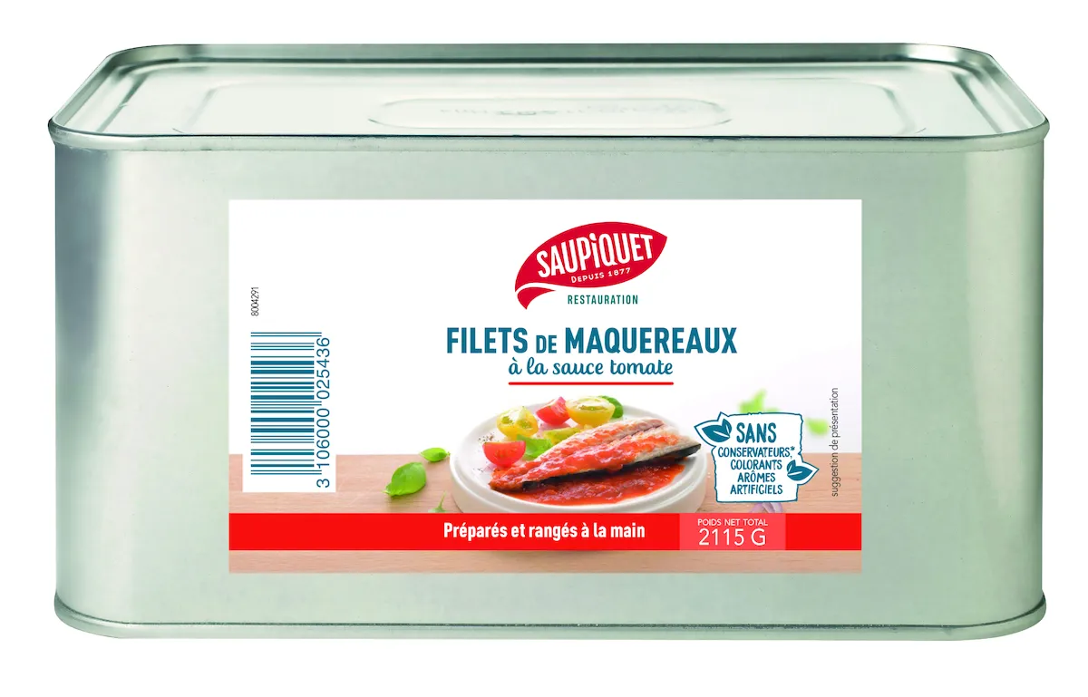 FILETS DE MAQUEREAUX A LA SAUCE TOMATE BOITE 3/1