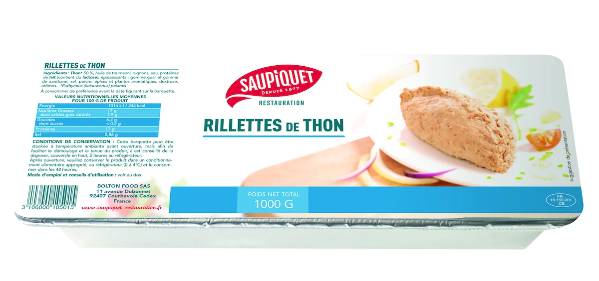 RILLETTES DE THON BARQUETTE 1 KG