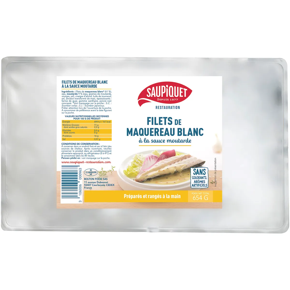FILETS DE MAQUEREAUX BLANC A LA MOUTARDE POCHE 4/4