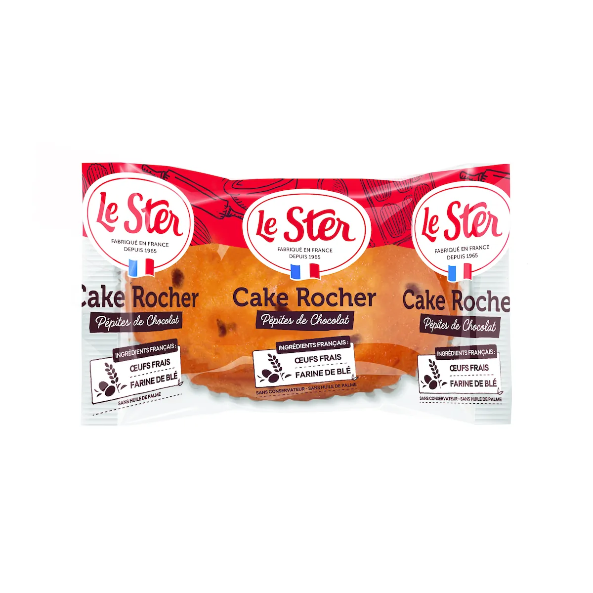 MINI CAKE ROCHER AUX PEPITES DE CHOCOLAT DE 37,5G - CARTON DE 120