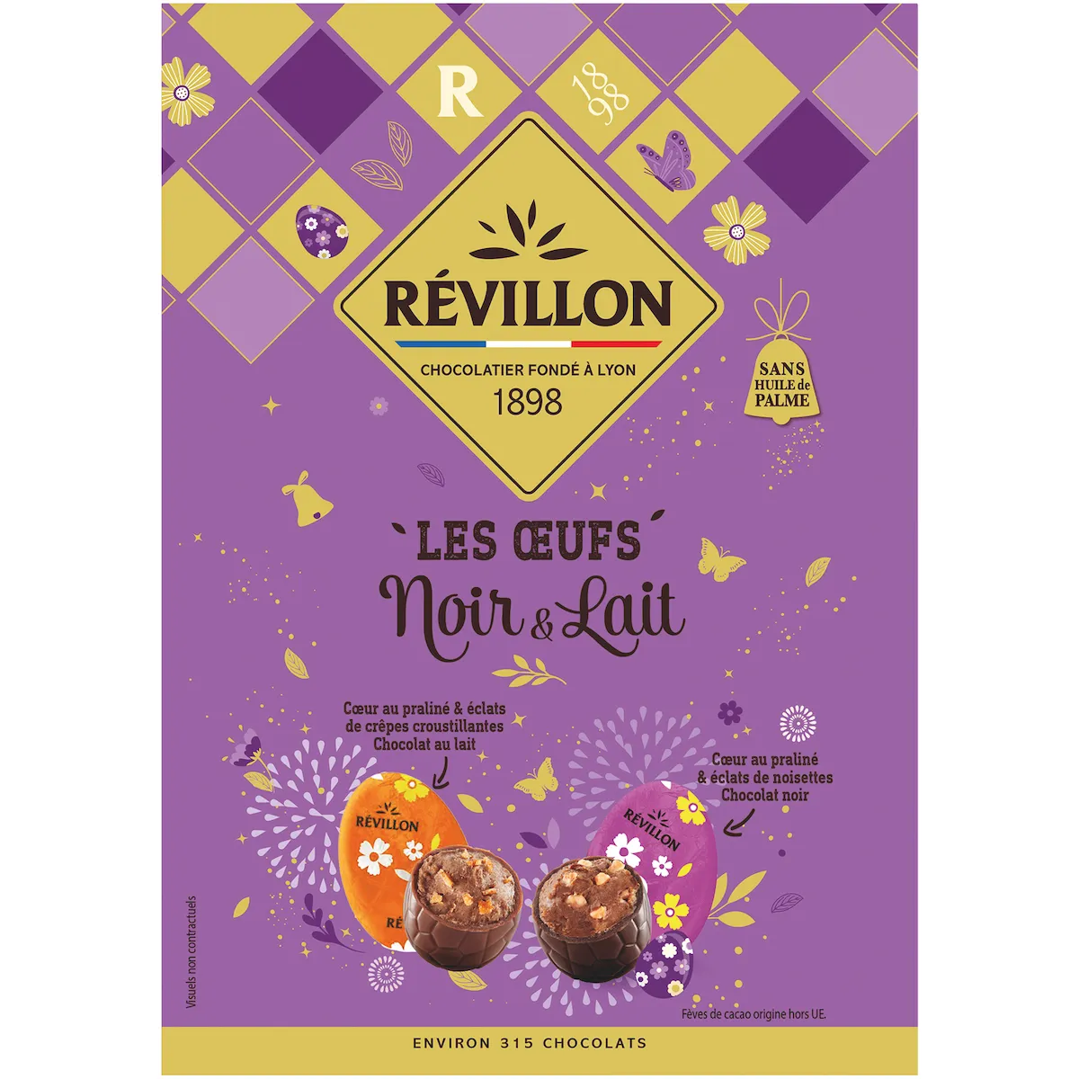 ASSORTIMENT OEUFS SOUS ALU NOIR ET LAIT ENV 315 PIECES
