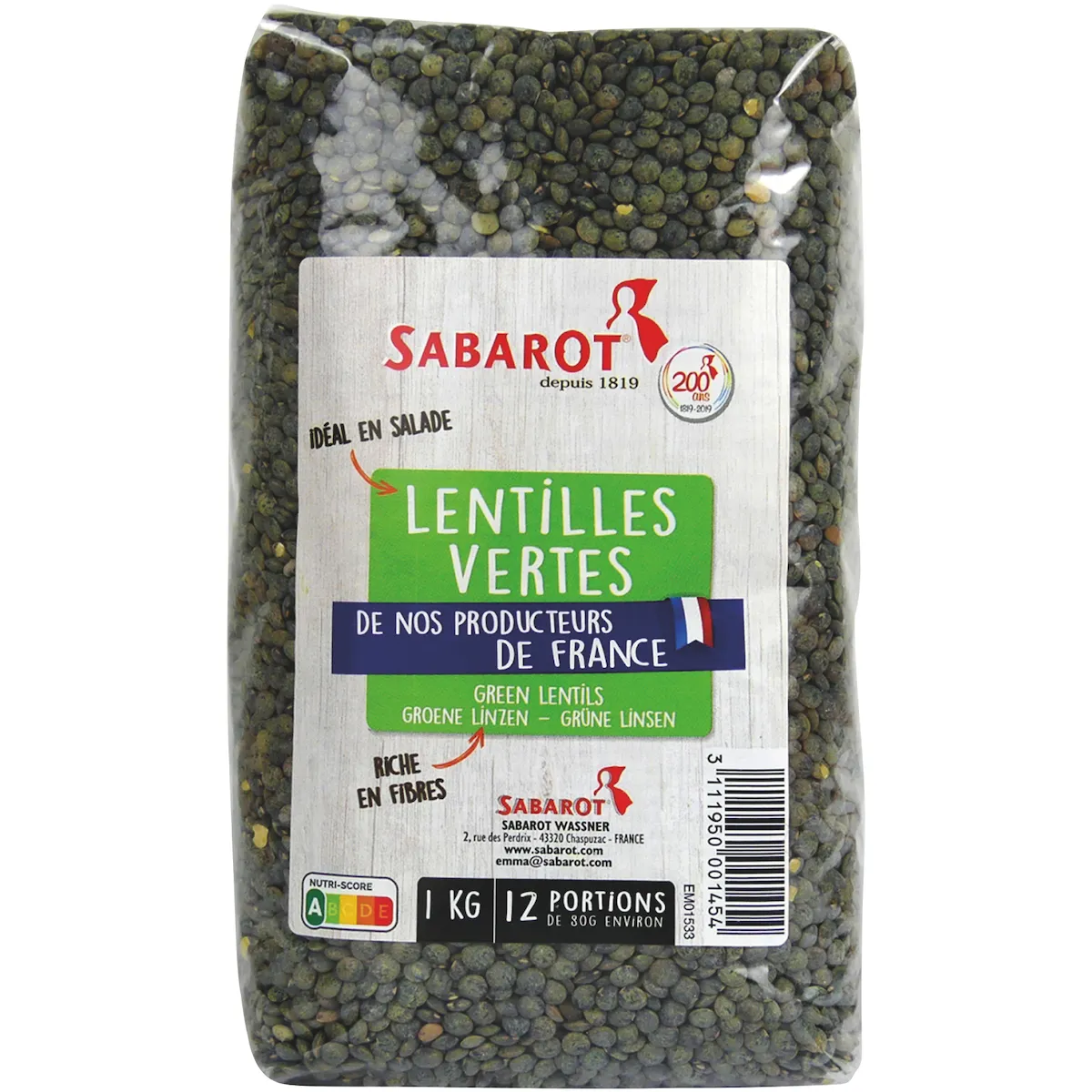 LENTILLES VERTES - 1KG