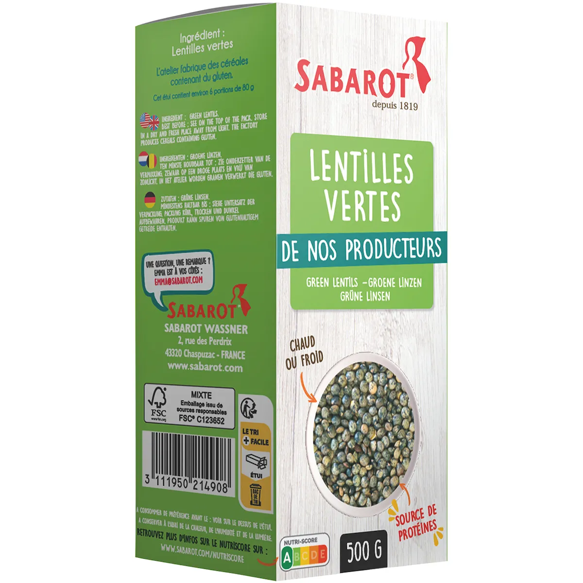LENTILLES VERTES - 500G