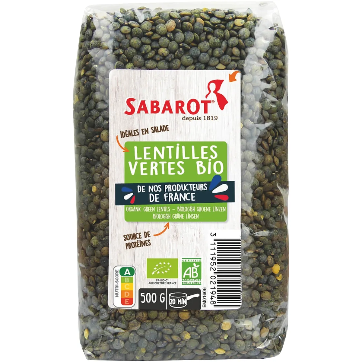 LENTILLES VERTES BIO - 500G