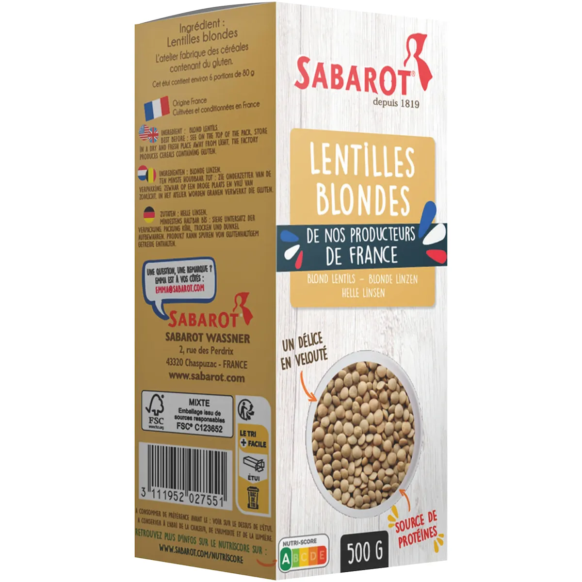 LENTILLES BLONDES DE FRANCE - 500G