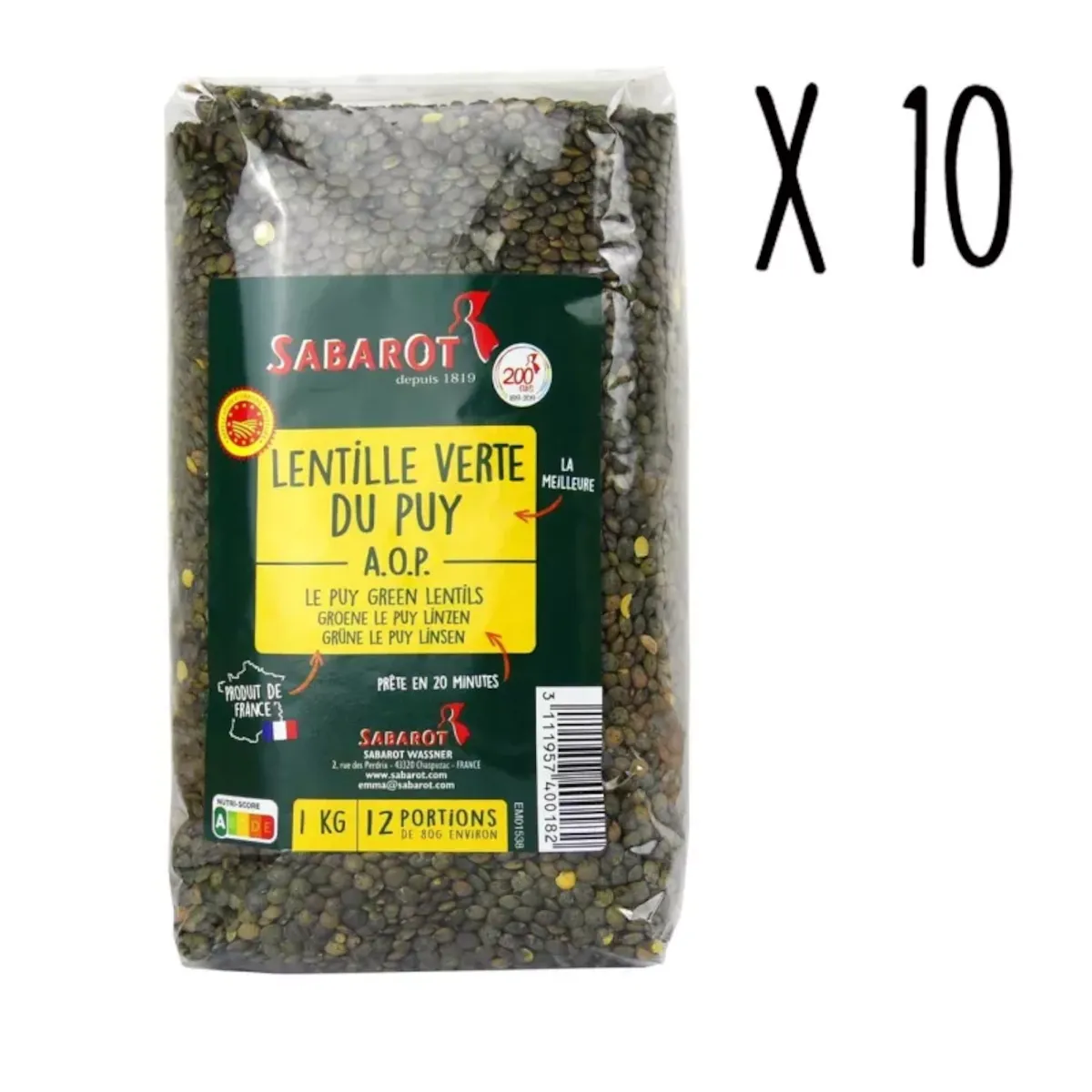 LENTILLES VERTES DU PUY AOC  - 1KG