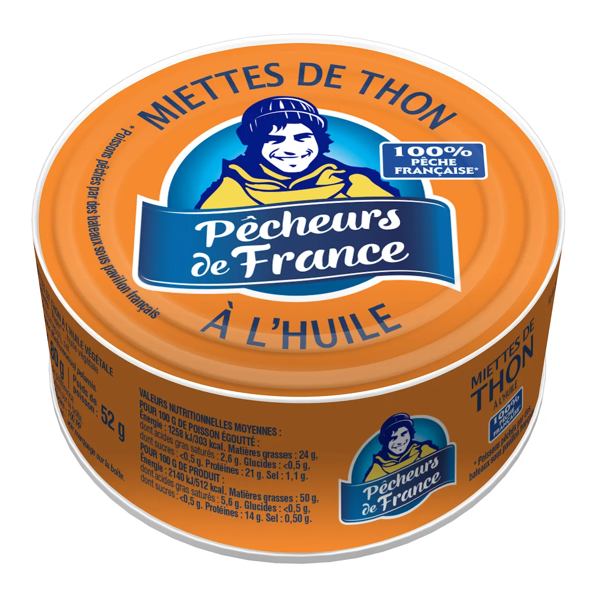 THON ENTIER A L'HUILE DE TOURNESOL BTE 1/10 - 80G