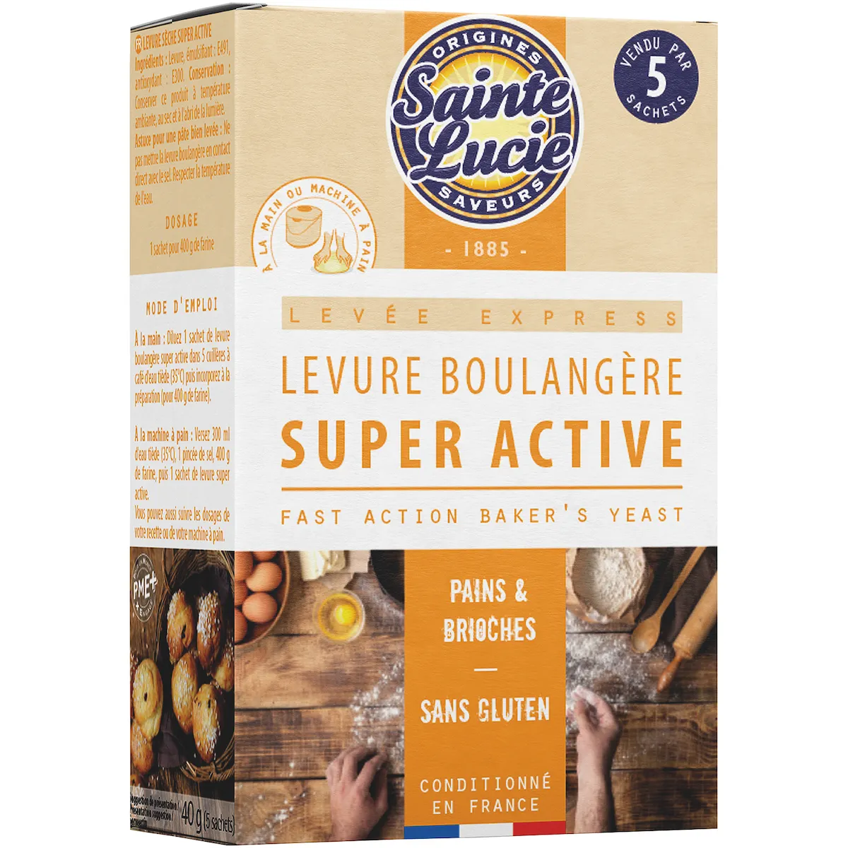 LEVURE DE BOULANGERIE SUPER ACTIVE 5 SACHETS DE 8G