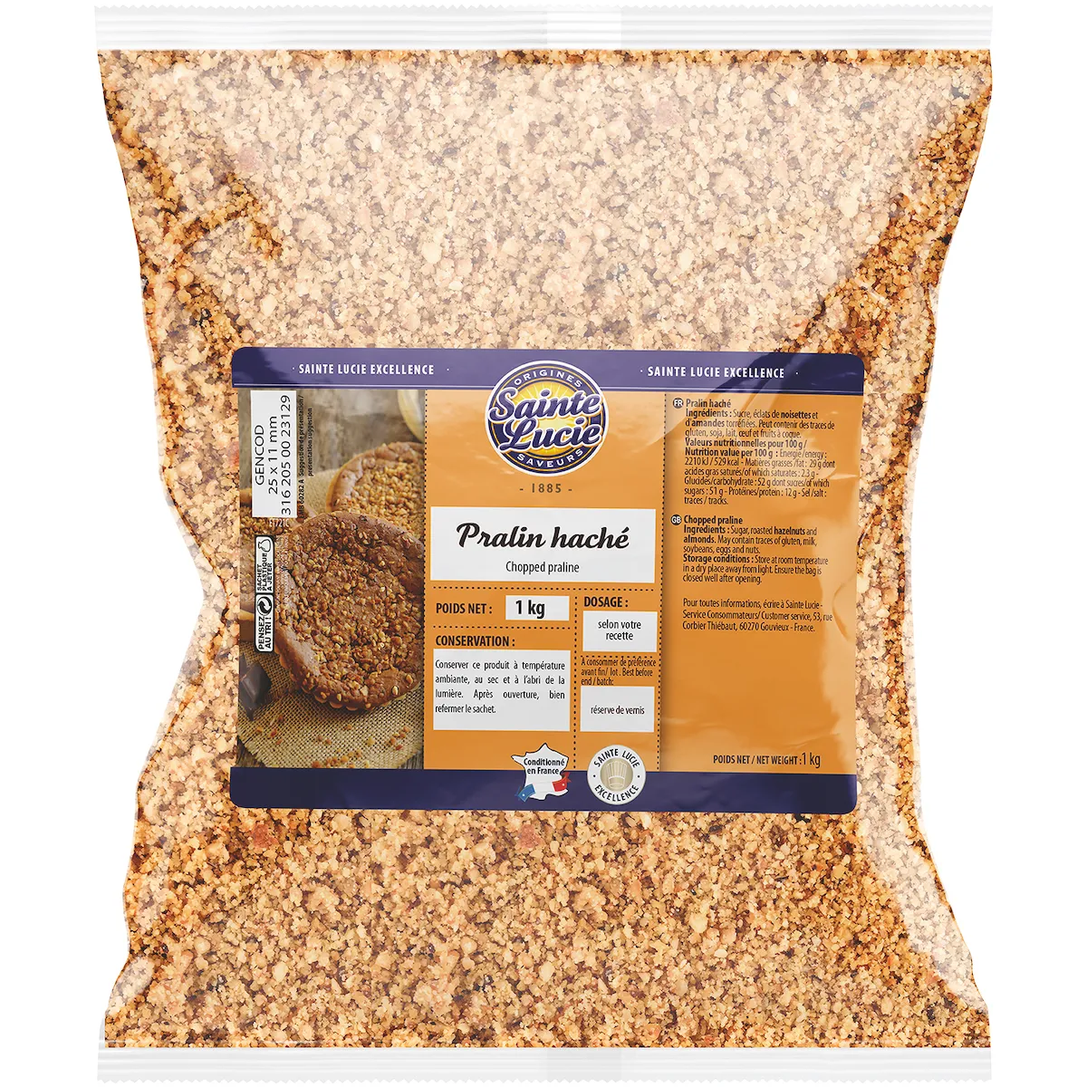 PRALIN HACHE 1KG