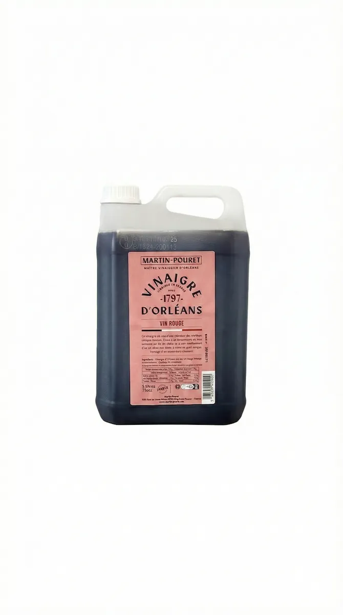 VINAIGRE D'ORLEANS DE VIN ROUGE VIEILLI 12 MOIS EN FUT DE CHENE 5L
