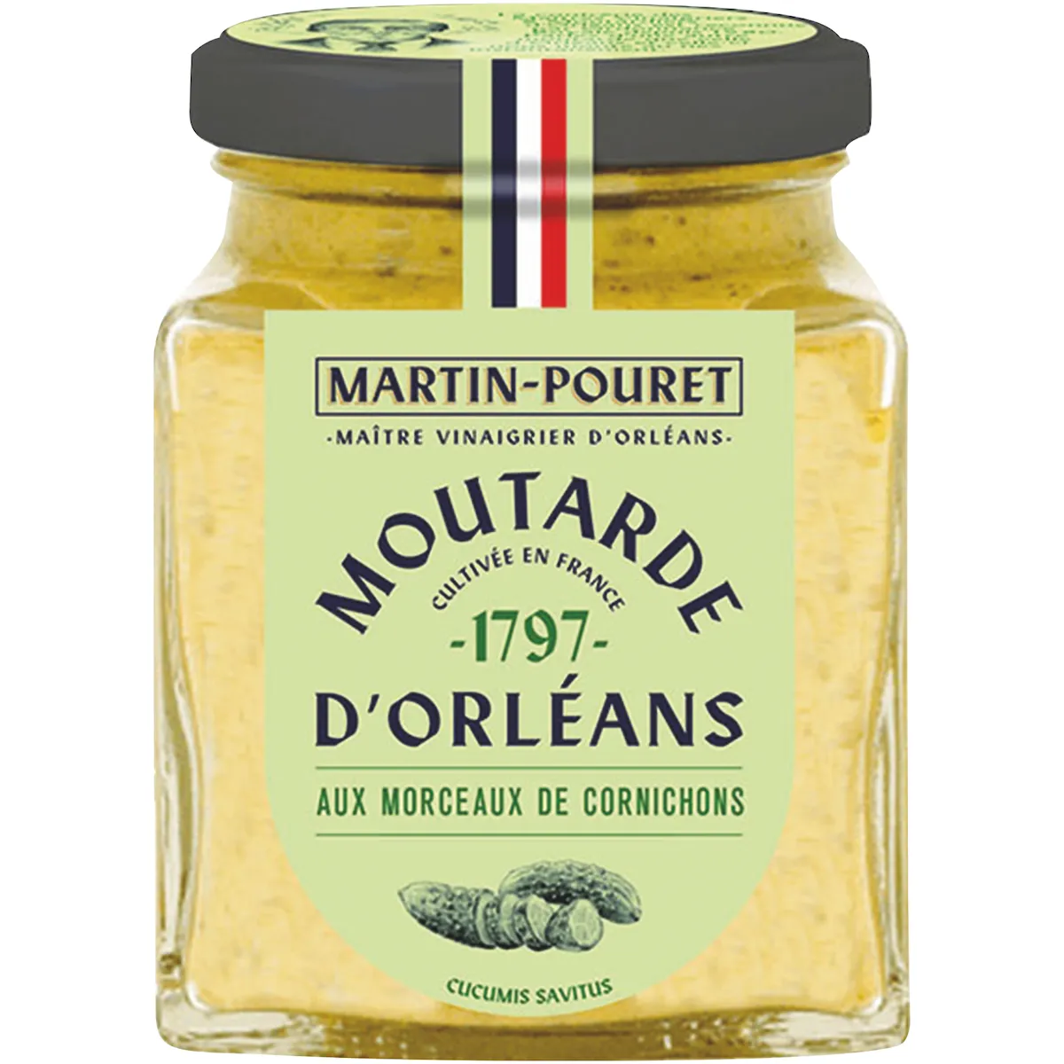 MOUTARDE D ORLEANS AUX MORCEAUX DE CORNICHONS CROQUANTS - 200G