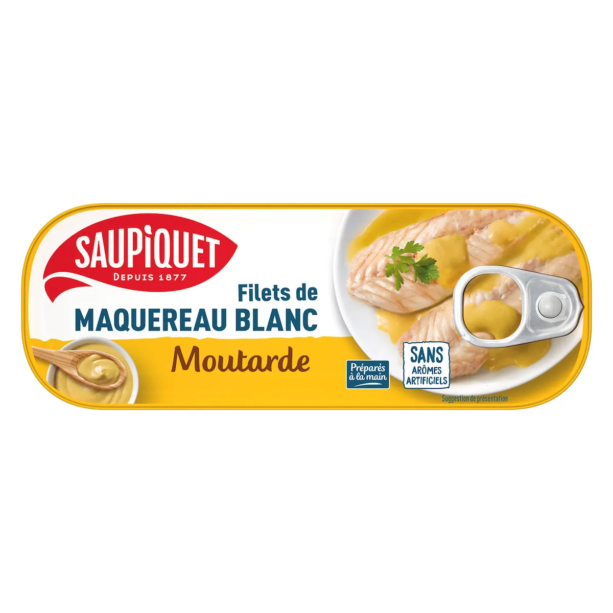 FILETS DE MAQUEREAUX BLANC A LA MOUTARDE BOITE 1/4