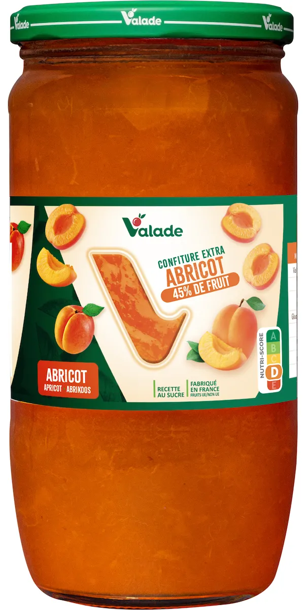 CONFITURE EXTRA  ABRICOT 45% DE FRUITS - LE BOCAL DE 1KG
