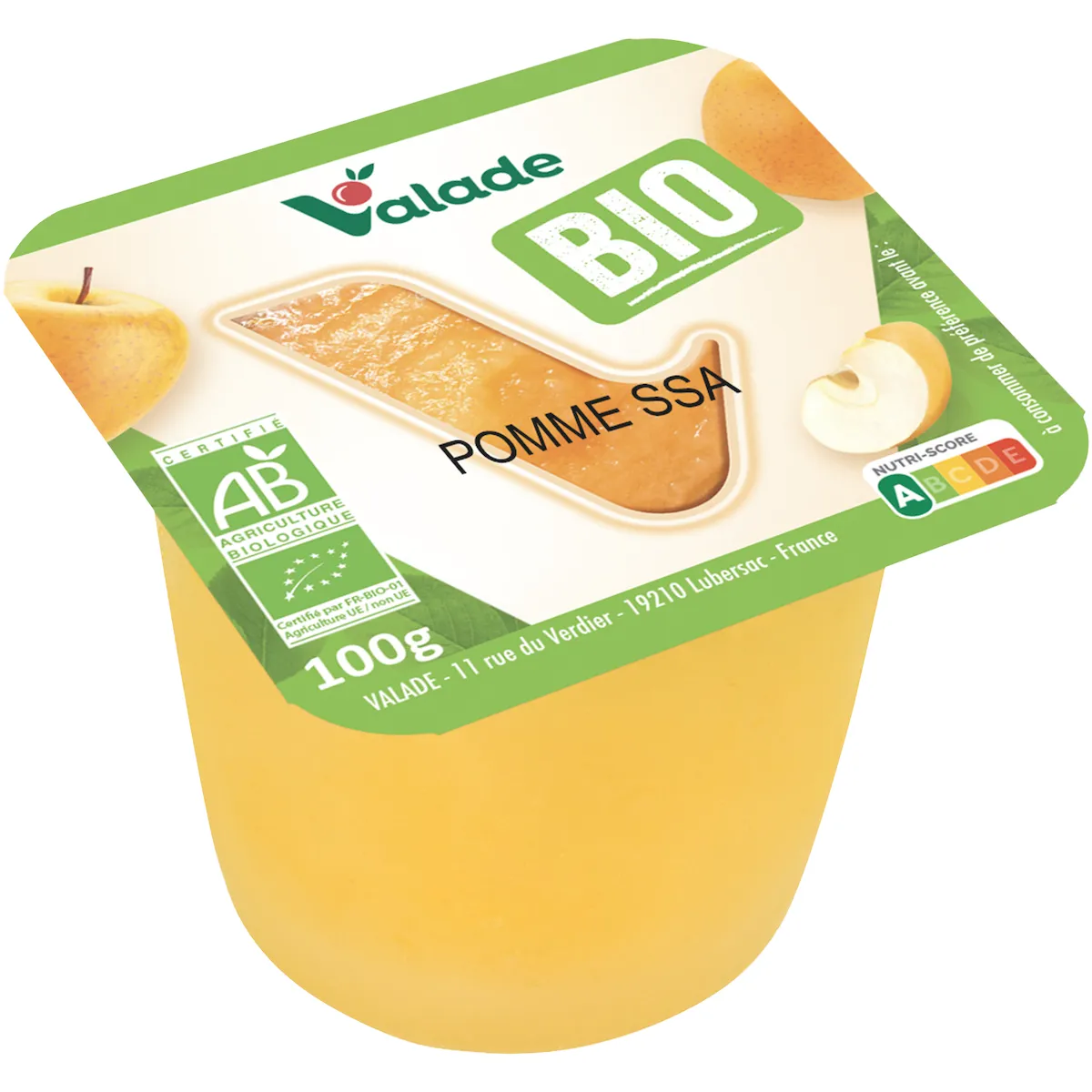 COMPOTES POMMES SSA BIO - CRT X120 CPL PLAST 100G