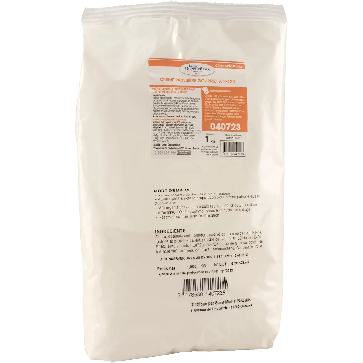 CREME PATISSIERE A FROID GOURMET  - SAC DE 1KG