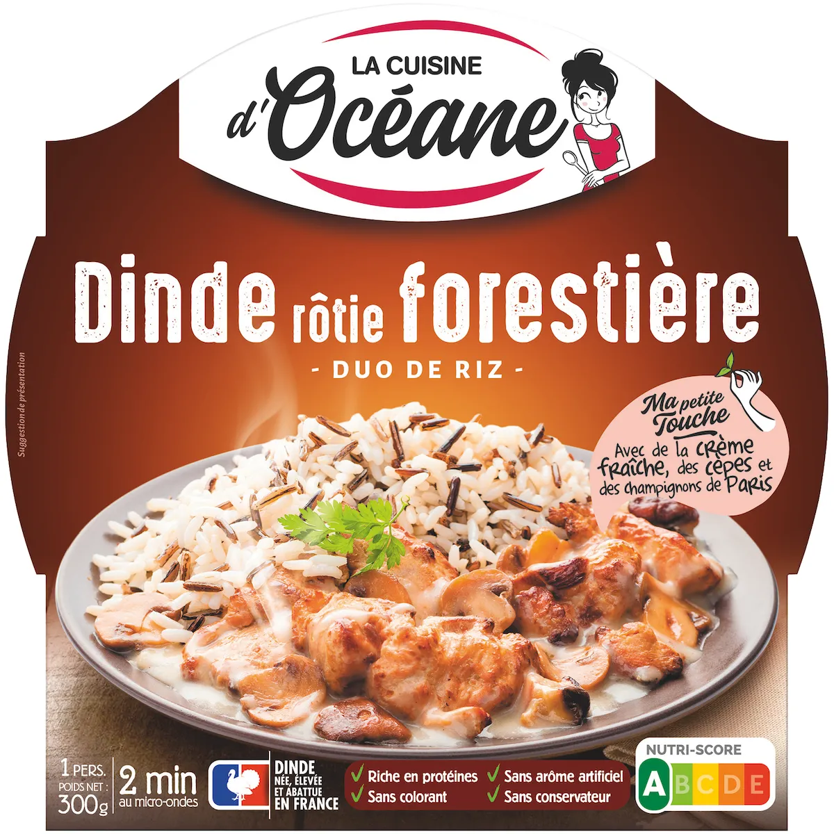 DINDE ROTIE AUX CHAMPIGNONS ET DUO DE RIZ 300G
