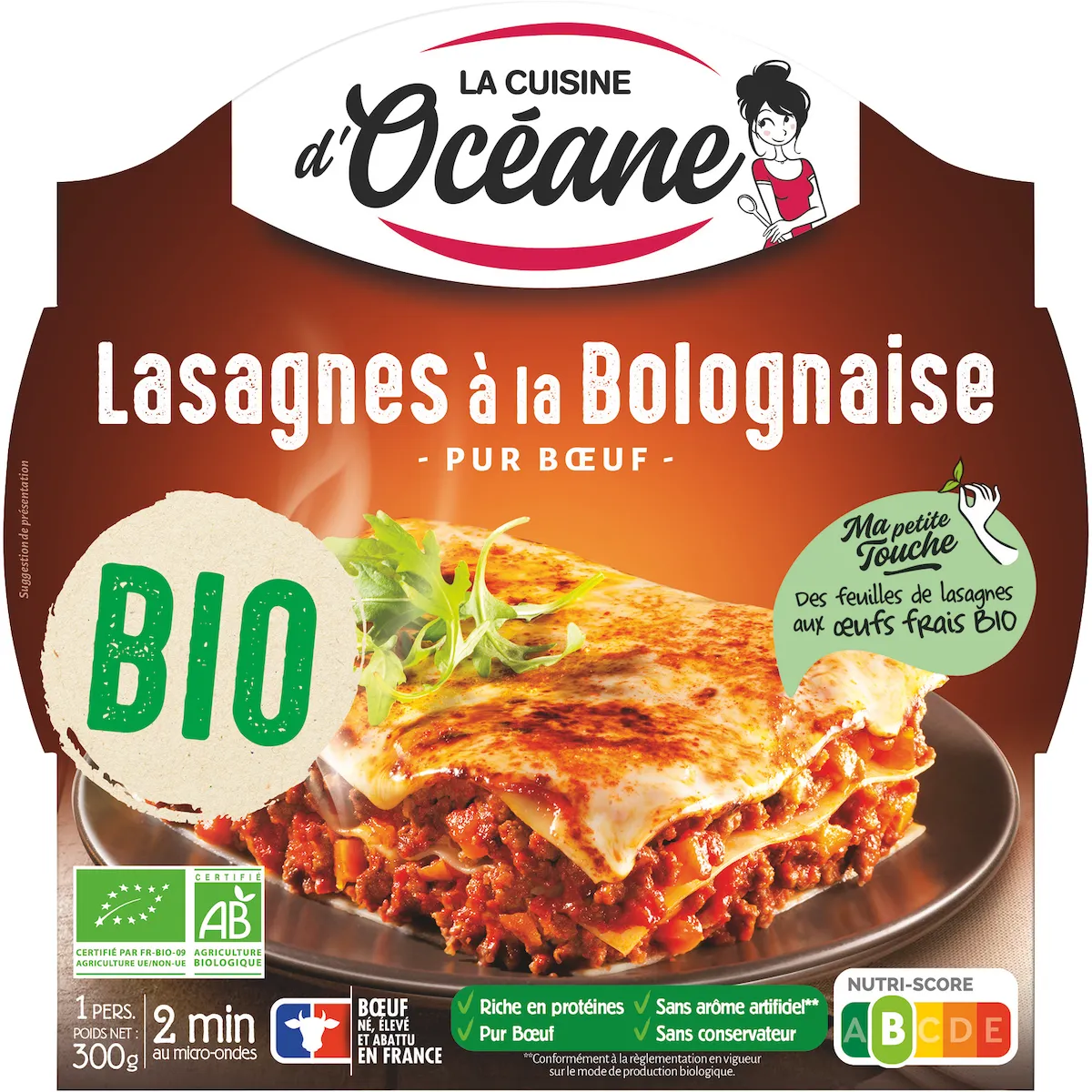 LASAGNES BOLOGNAISE - ASSIETTE 300G - BIO