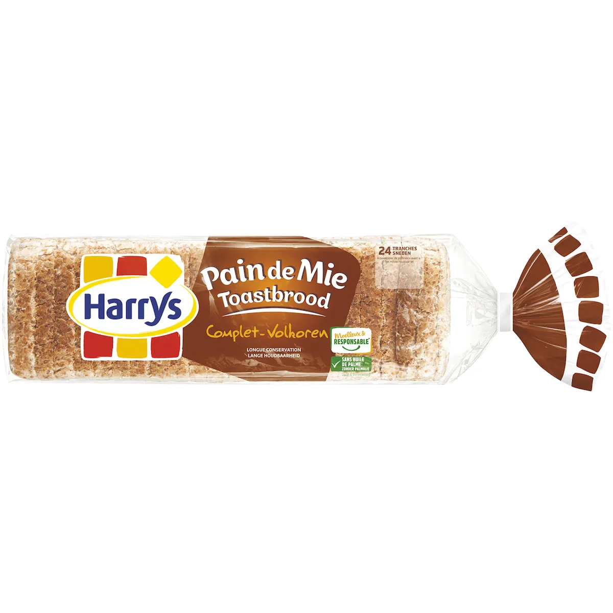PAIN DE MIE COMPLET LC 10 X 10-PAQUET DE 24 TRANCHES 500G